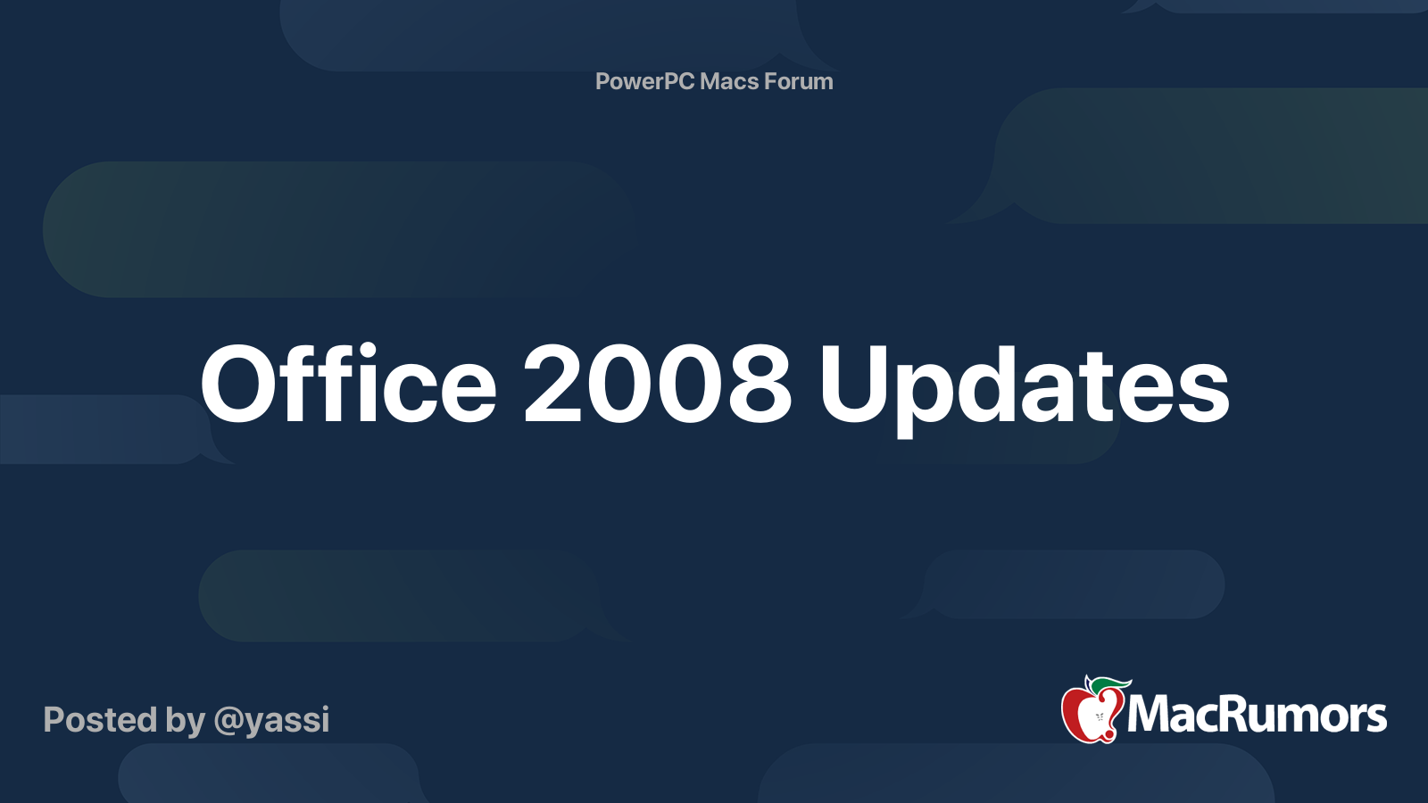 Office 2008 Updates | MacRumors Forums