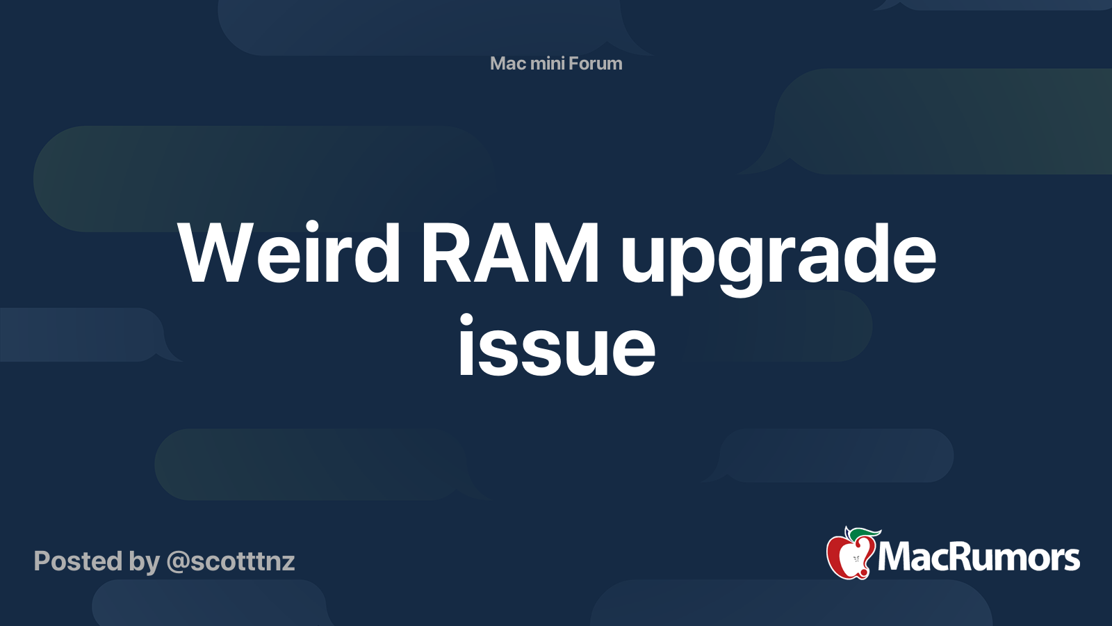 Weird RAM upgrade issue | MacRumors Forums