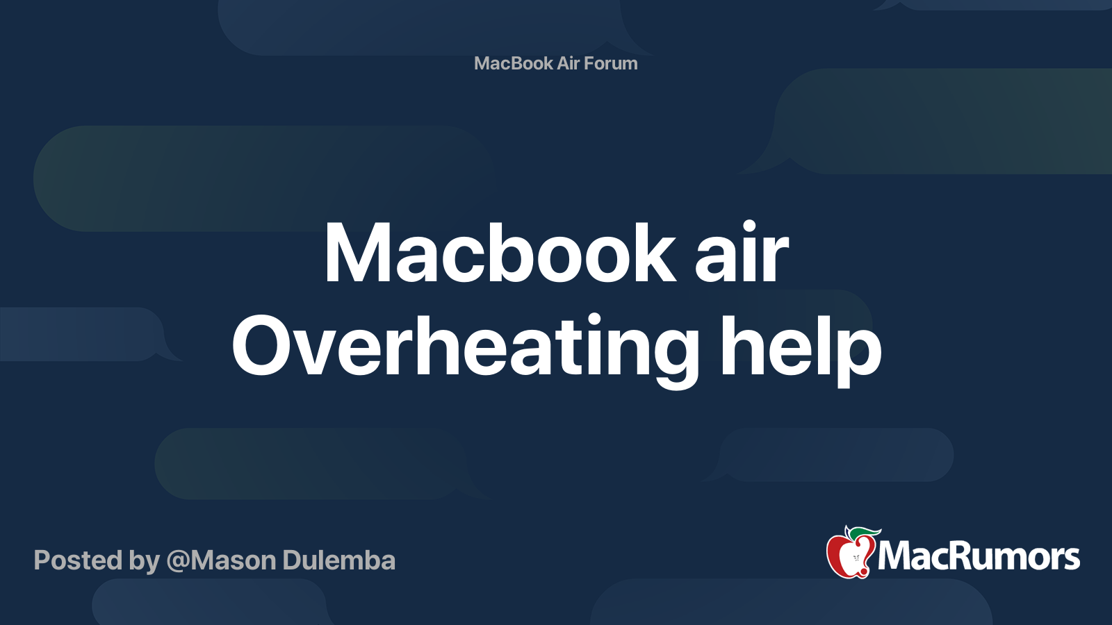 Macbook air Overheating help | MacRumors Forums