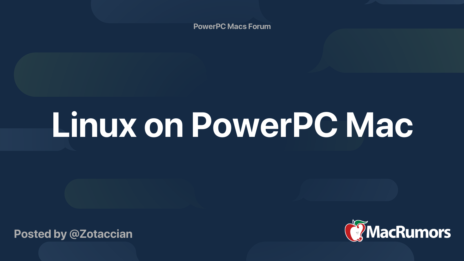 Linux on PowerPC Mac | MacRumors Forums