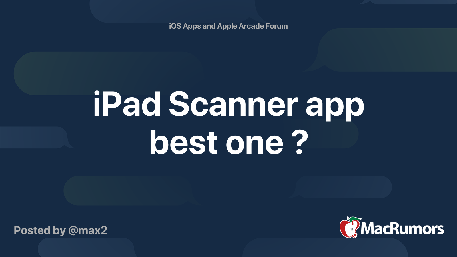 iPad Scanner app best one ? MacRumors Forums