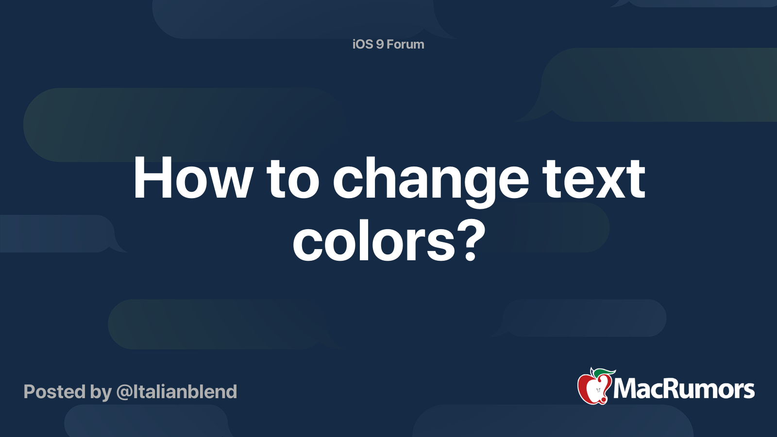 How to change text colors? | MacRumors Forums