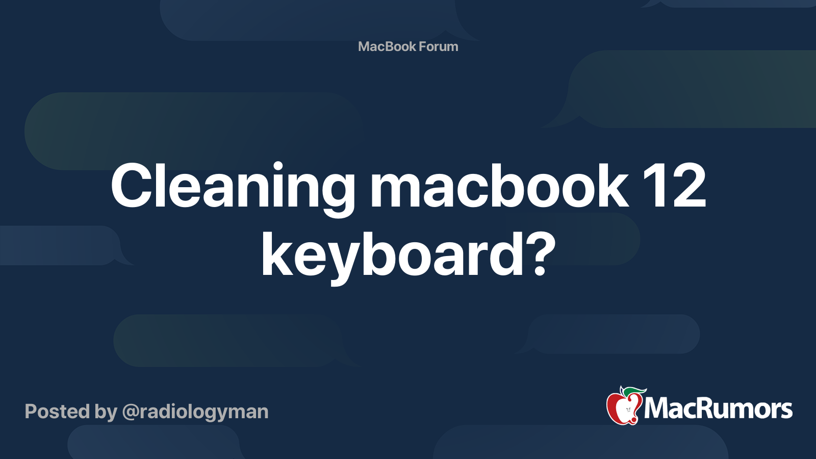 Cleaning macbook 12 keyboard? MacRumors Forums