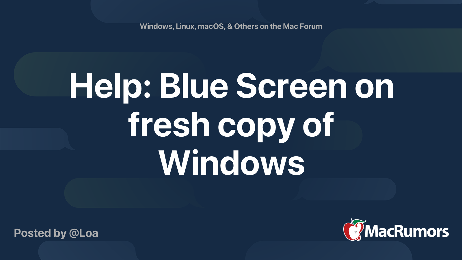 help-blue-screen-on-fresh-copy-of-windows-macrumors-forums