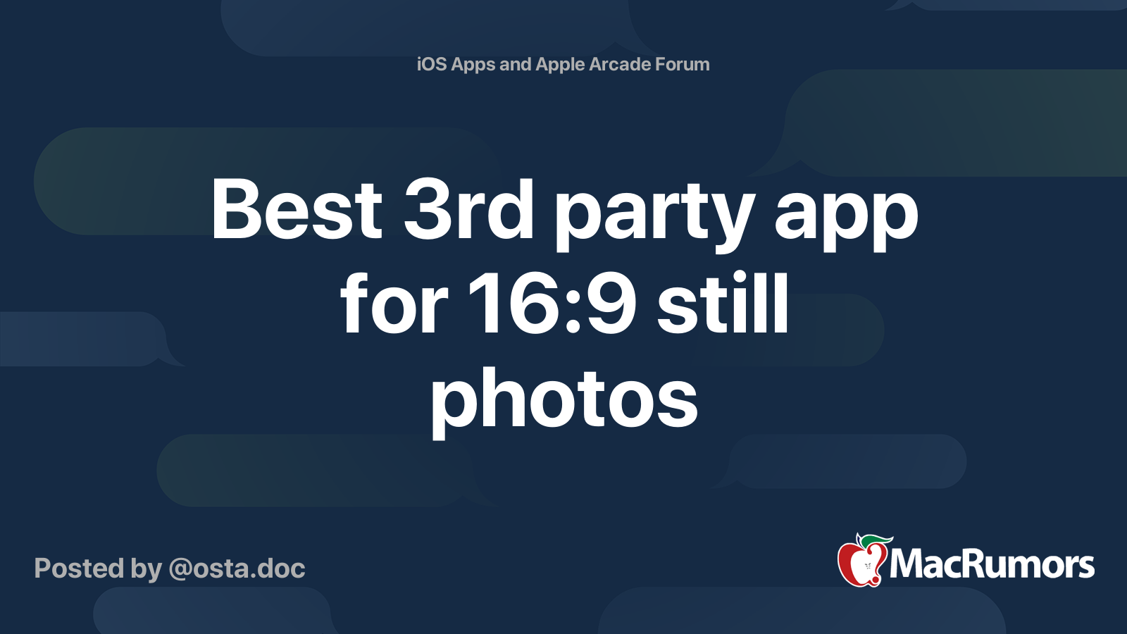 Best 3rd party app for 169 still photos MacRumors Forums