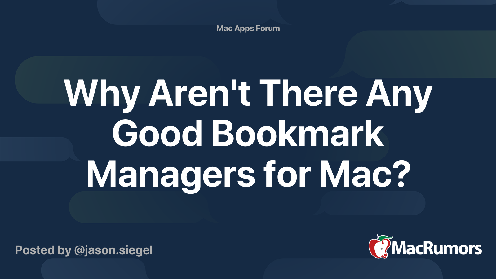 Why Aren't There Any Good Bookmark Managers for Mac? MacRumors Forums