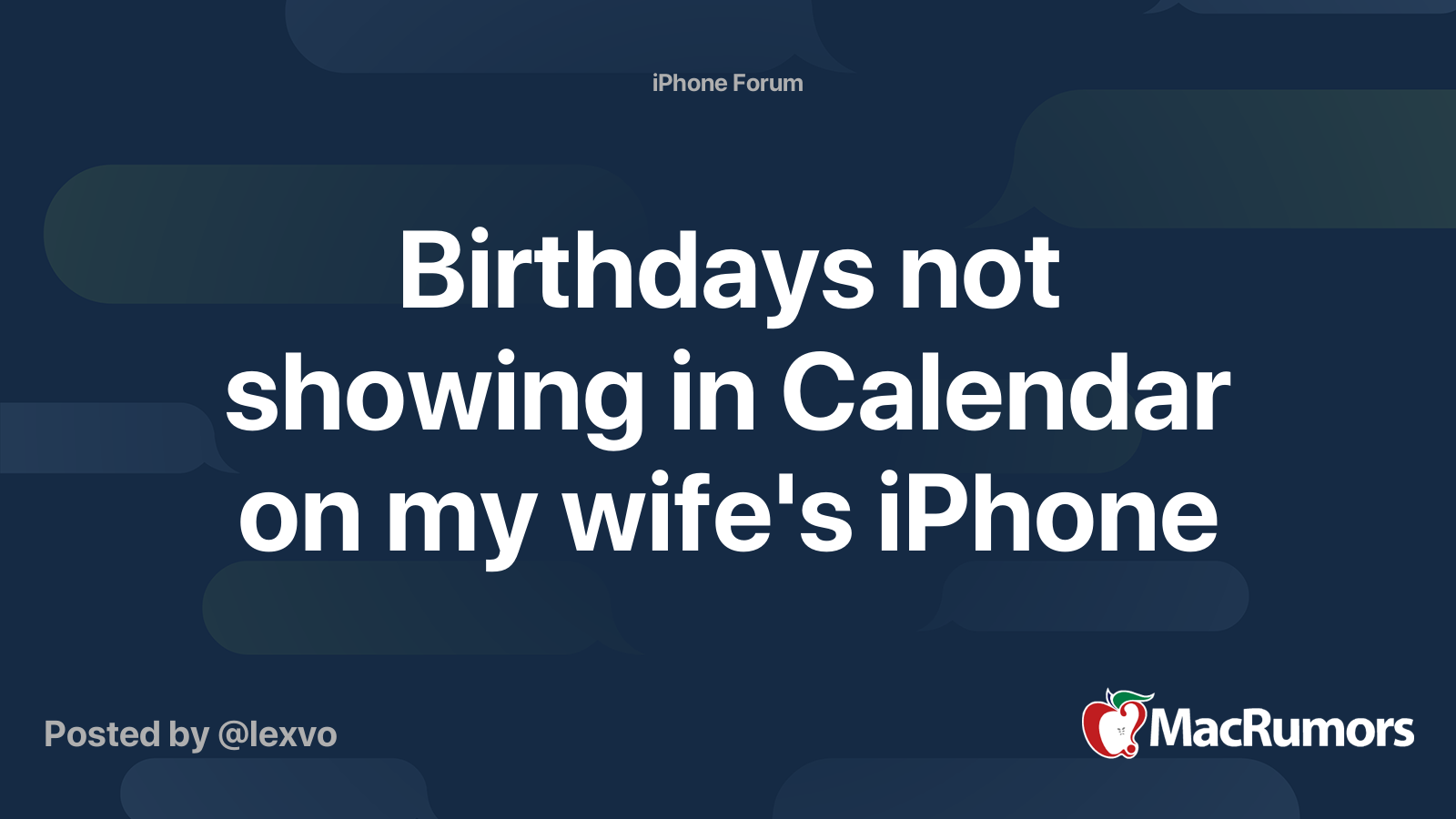 Contact Birthdays Not Showing In Calendar Iphone 