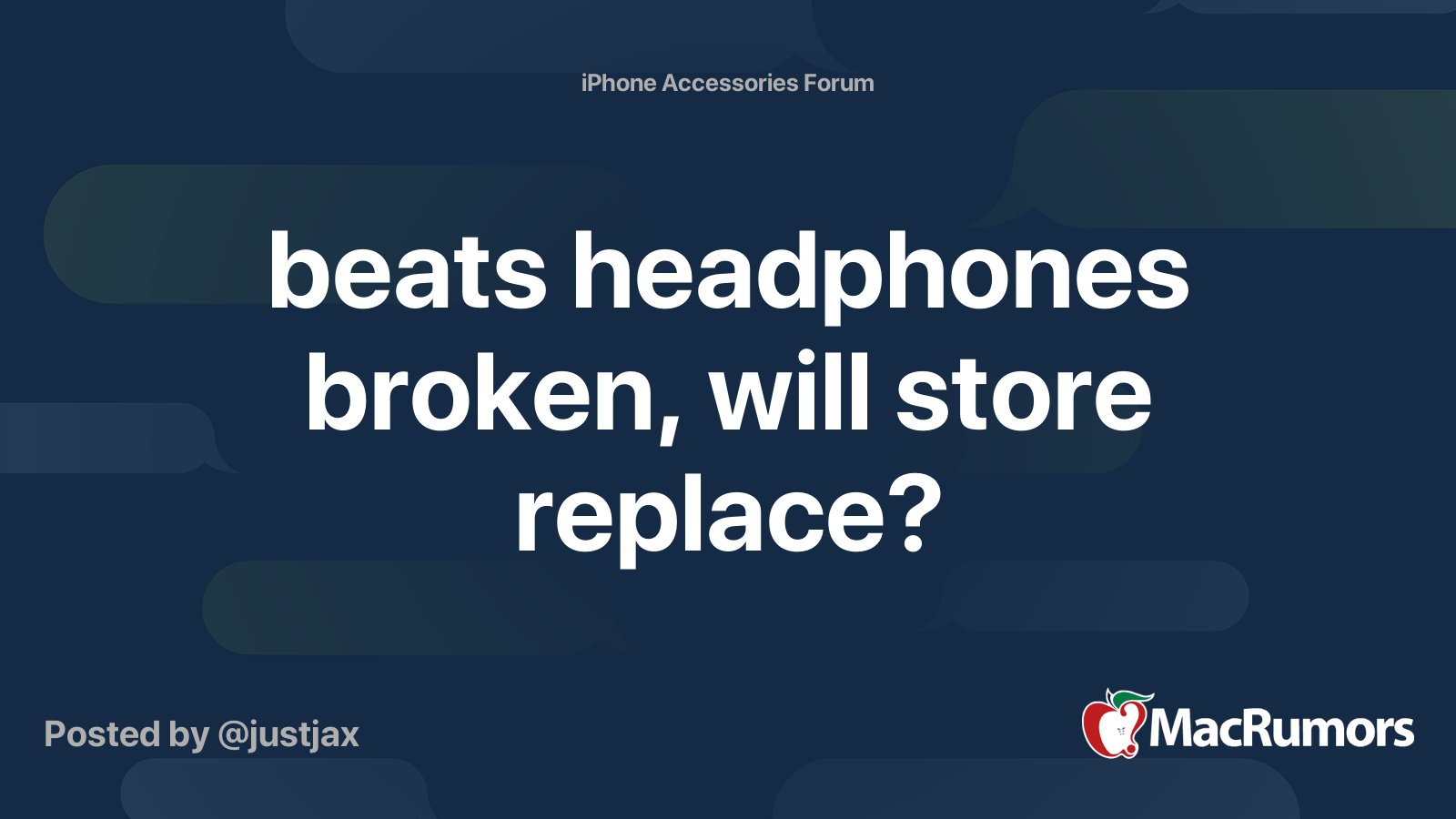 beats headphones broken, will store replace? MacRumors Forums