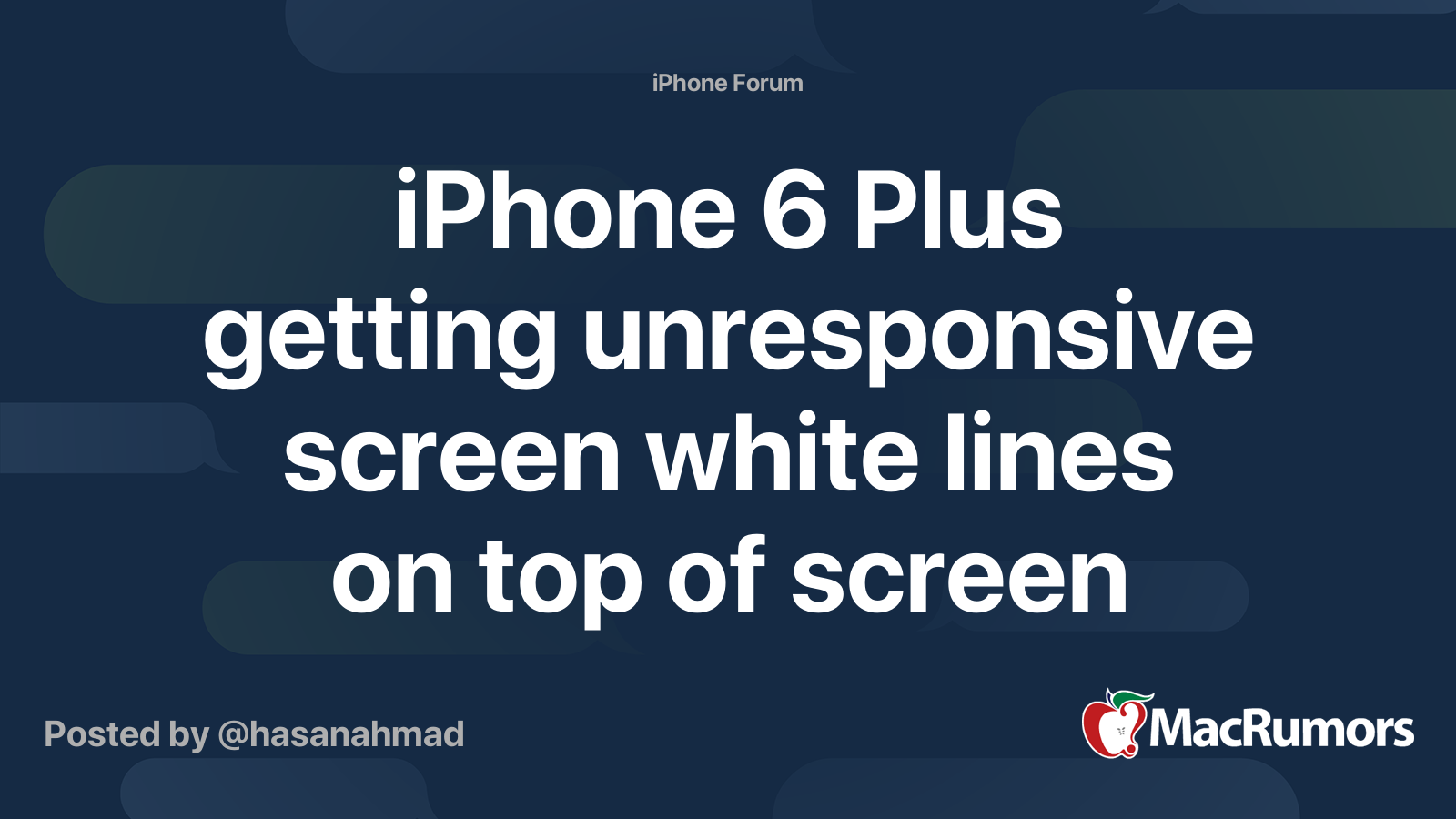 iPhone 6 Plus getting unresponsive screen white lines on top of screen MacRumors Forums