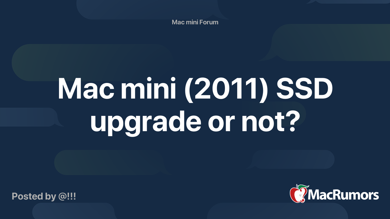 Mac Mini 11 Ssd Upgrade Or Not Macrumors Forums