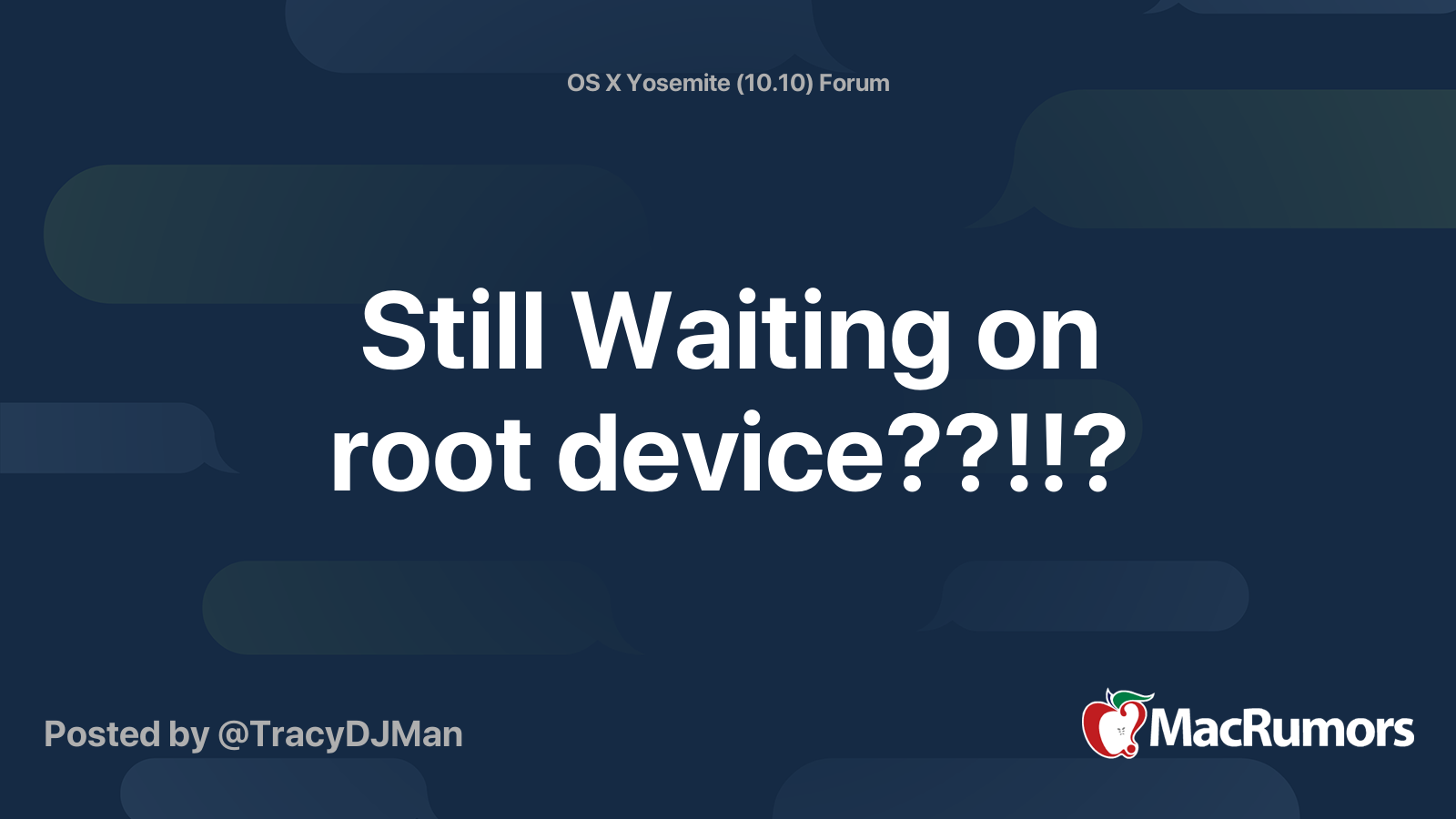 Still waiting for root device при установке хакинтош usb