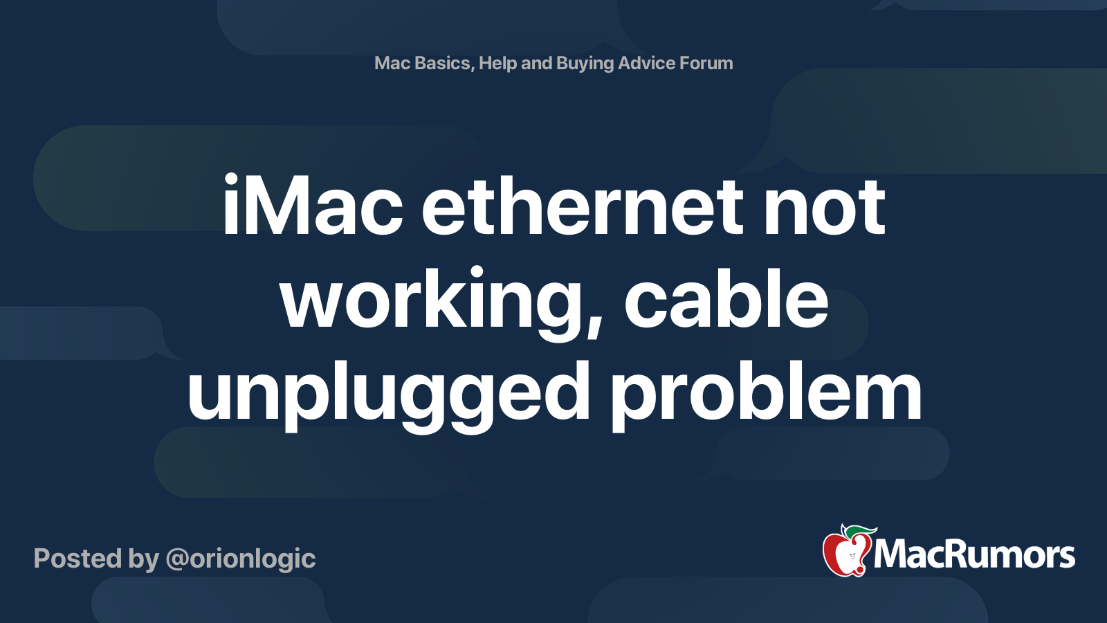 iMac not working, cable unplugged problem MacRumors Forums