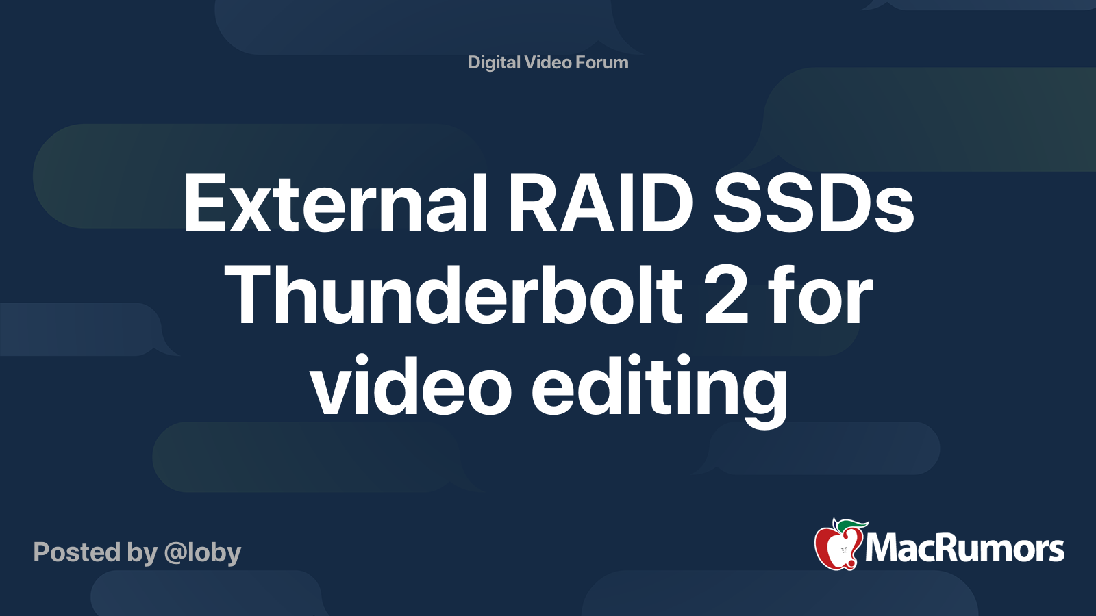 External Raid Ssds Thunderbolt 2 For Video Editing Macrumors Forums