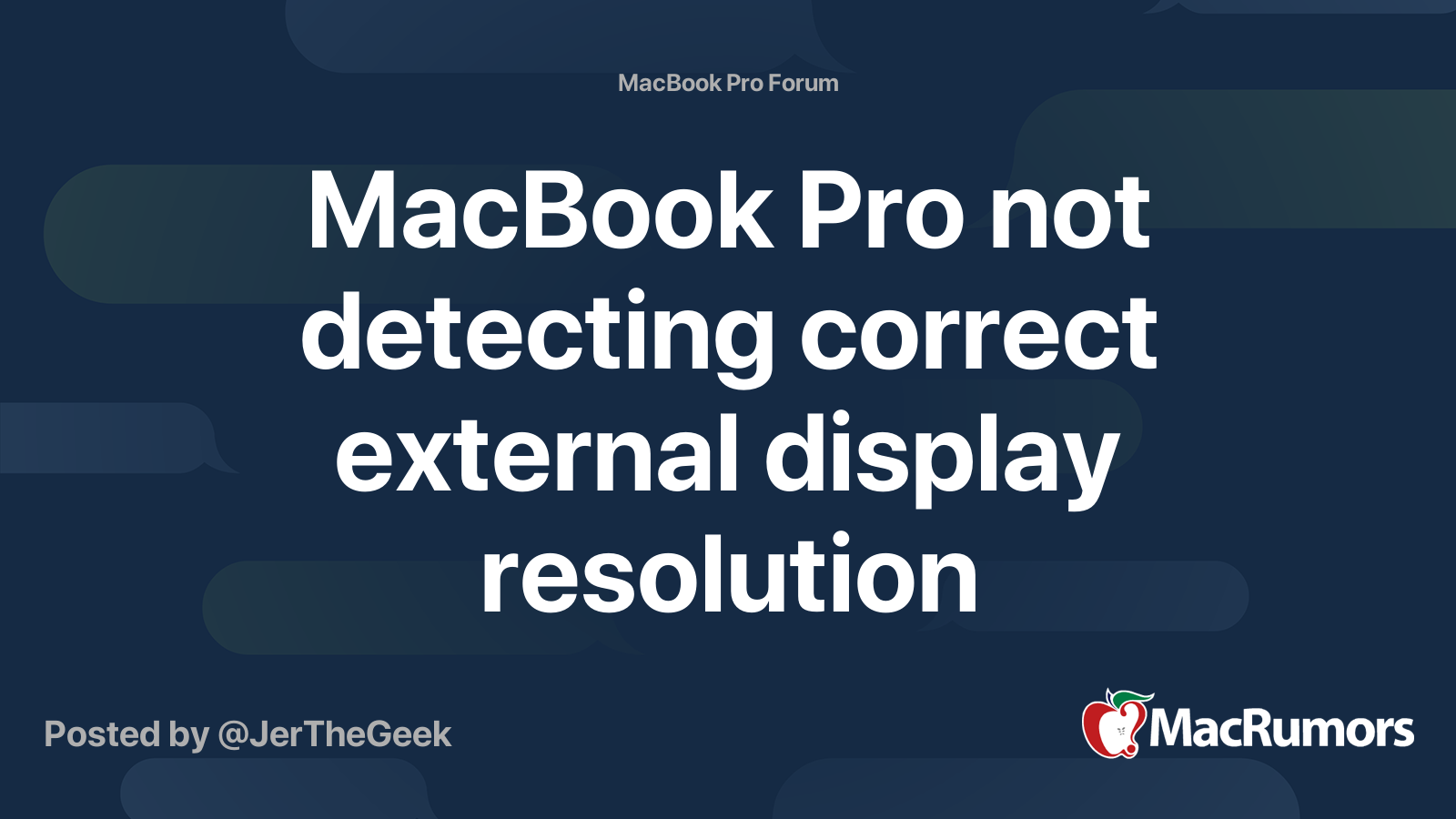 MacBook Pro not detecting correct external display resolution