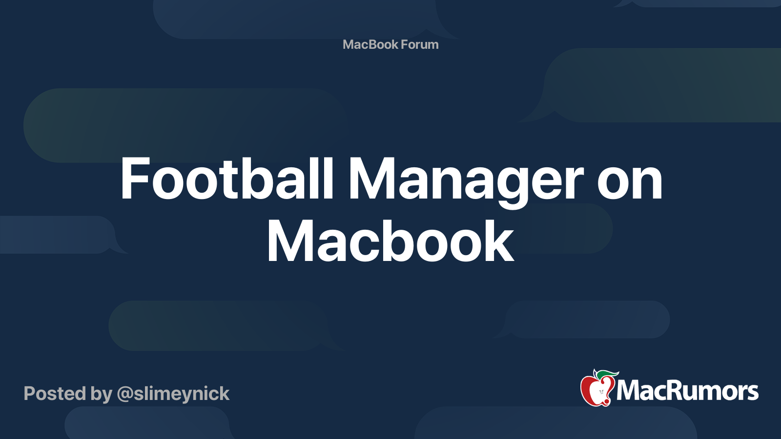 Football Manager on Macbook MacRumors Forums