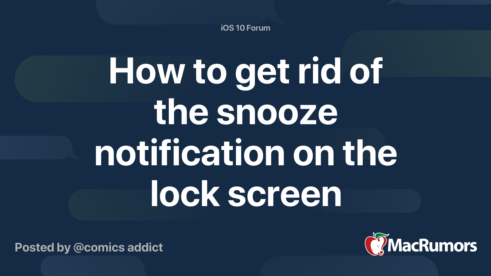 How to get rid of the snooze notification on the lock screen