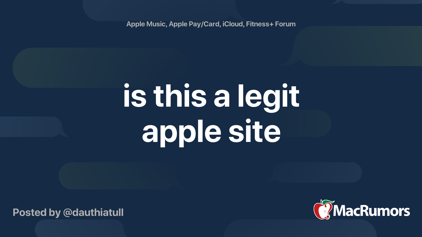 is this a legit apple site MacRumors Forums