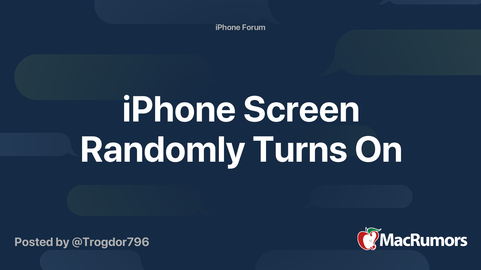 iPhone Screen Randomly Turns On | MacRumors Forums