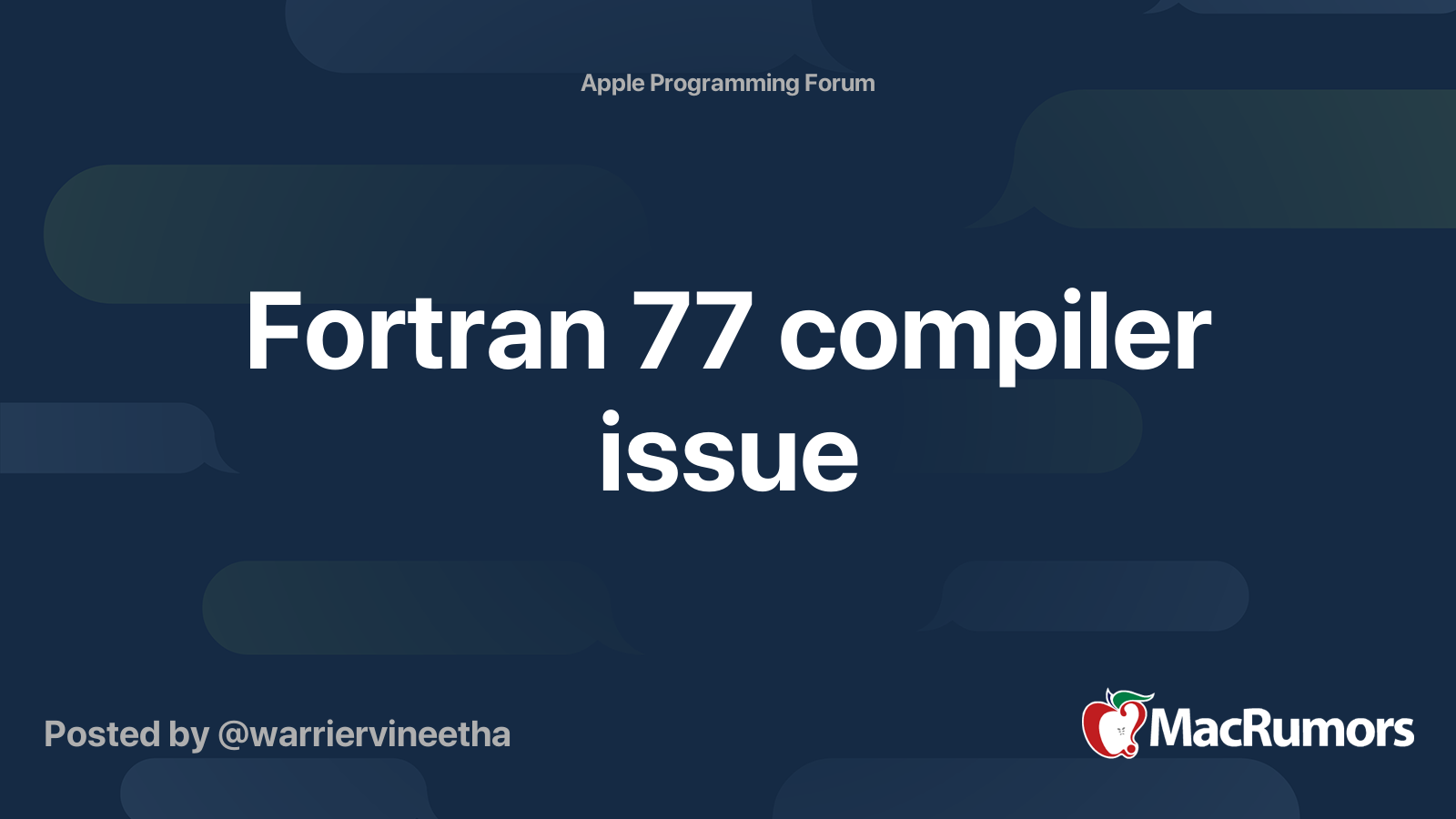 Fortran 77 compiler issue macrumors forums