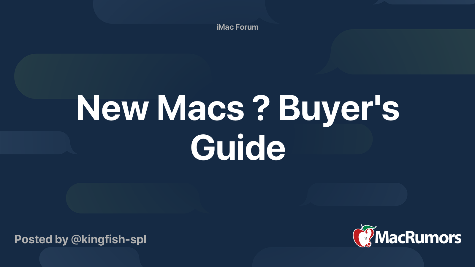 New Macs ? Buyer's Guide MacRumors Forums