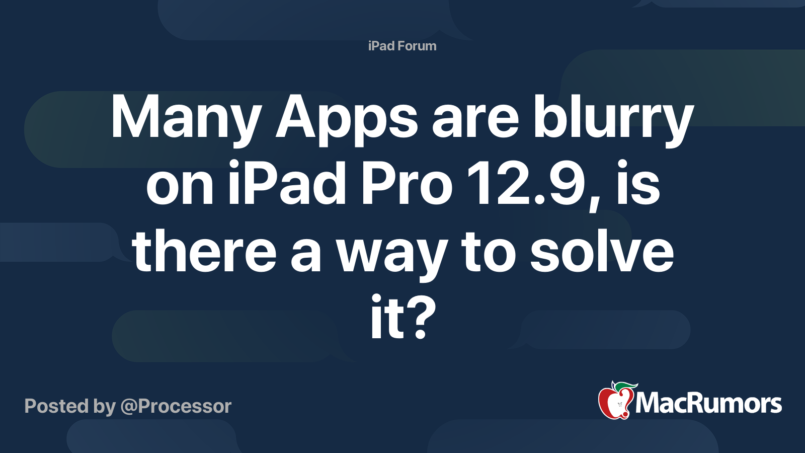 Many Apps Are Blurry On IPad Pro 12 9 Is There A Way To Solve It