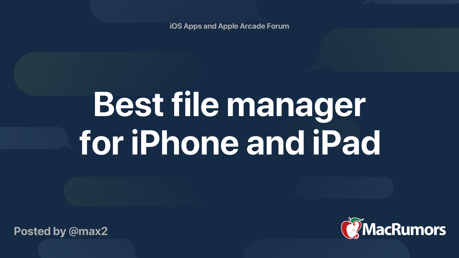 Best file manager for iPhone and iPad MacRumors Forums