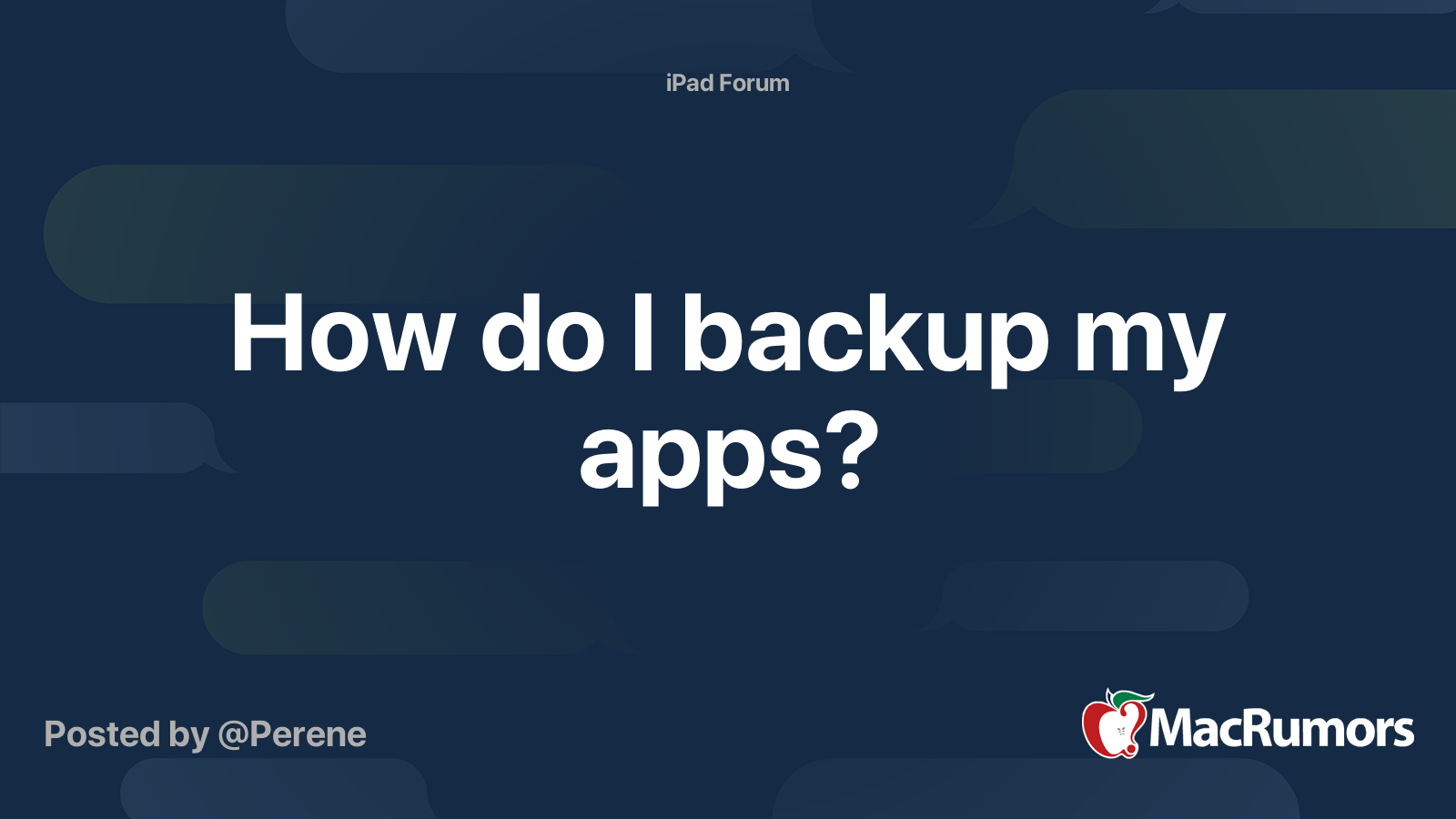 How do I backup my apps? MacRumors Forums