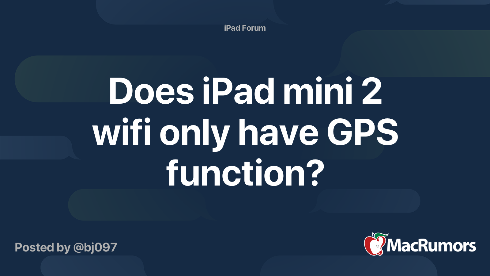 Does iPad mini 2 wifi only have function? | Forums