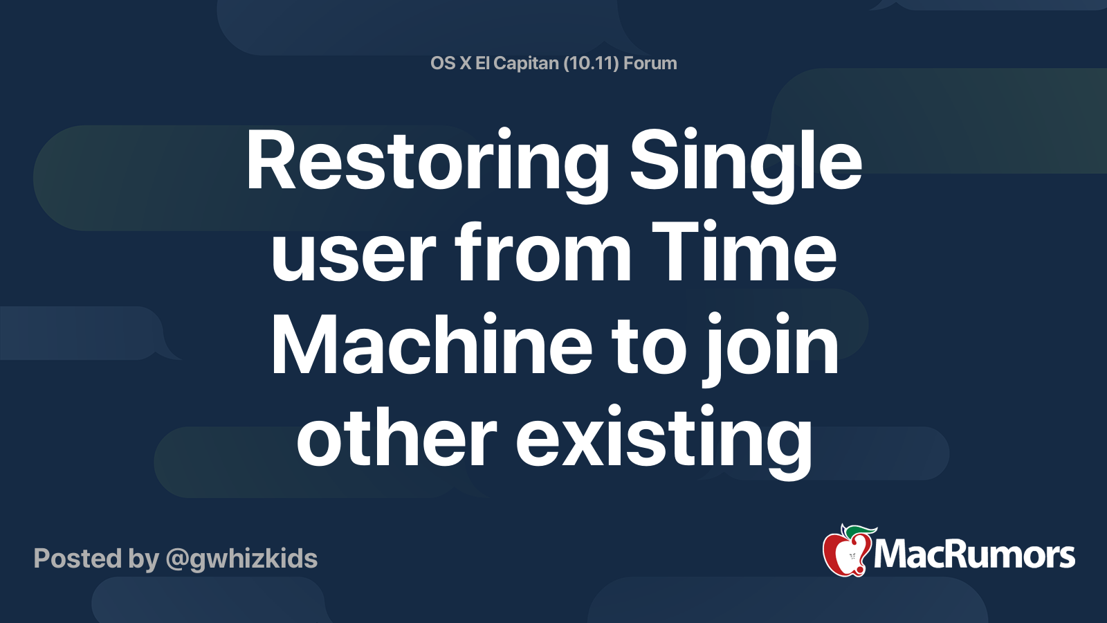 Restoring Single User From Time Machine To Join Other Existing Accounts