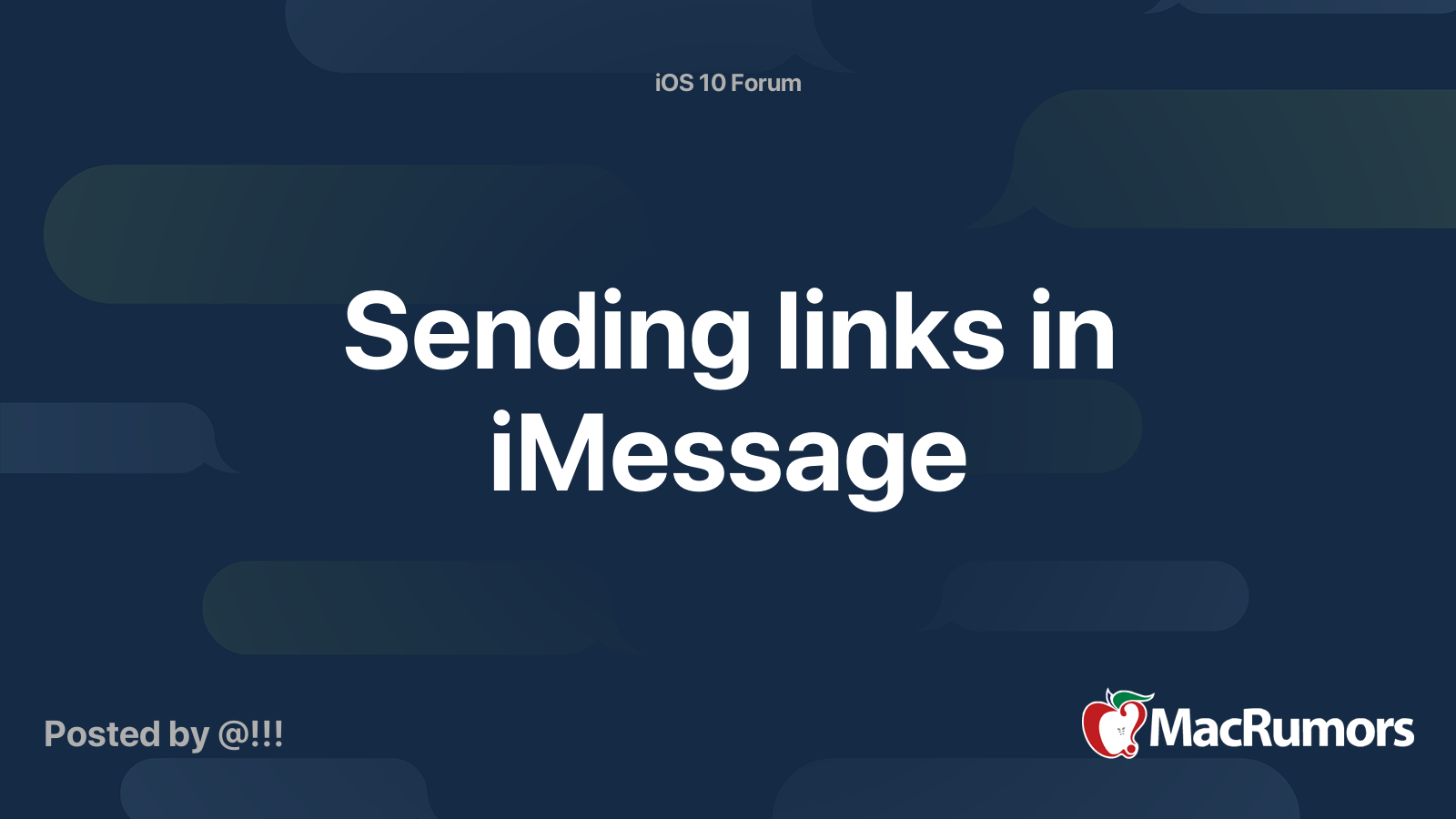 Sending links in iMessage MacRumors Forums