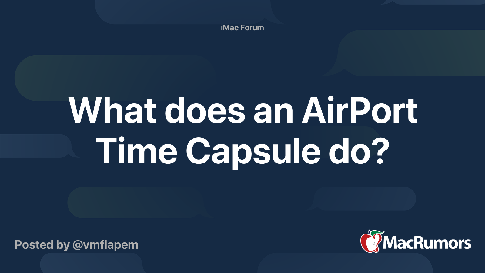 What does an AirPort Time Capsule do? MacRumors Forums
