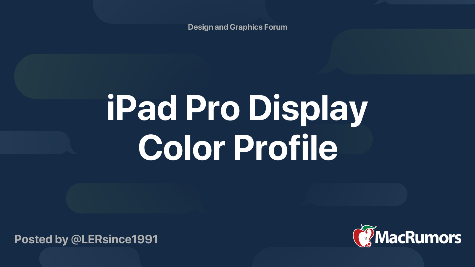 iPad Pro Display Color Profile | MacRumors Forums