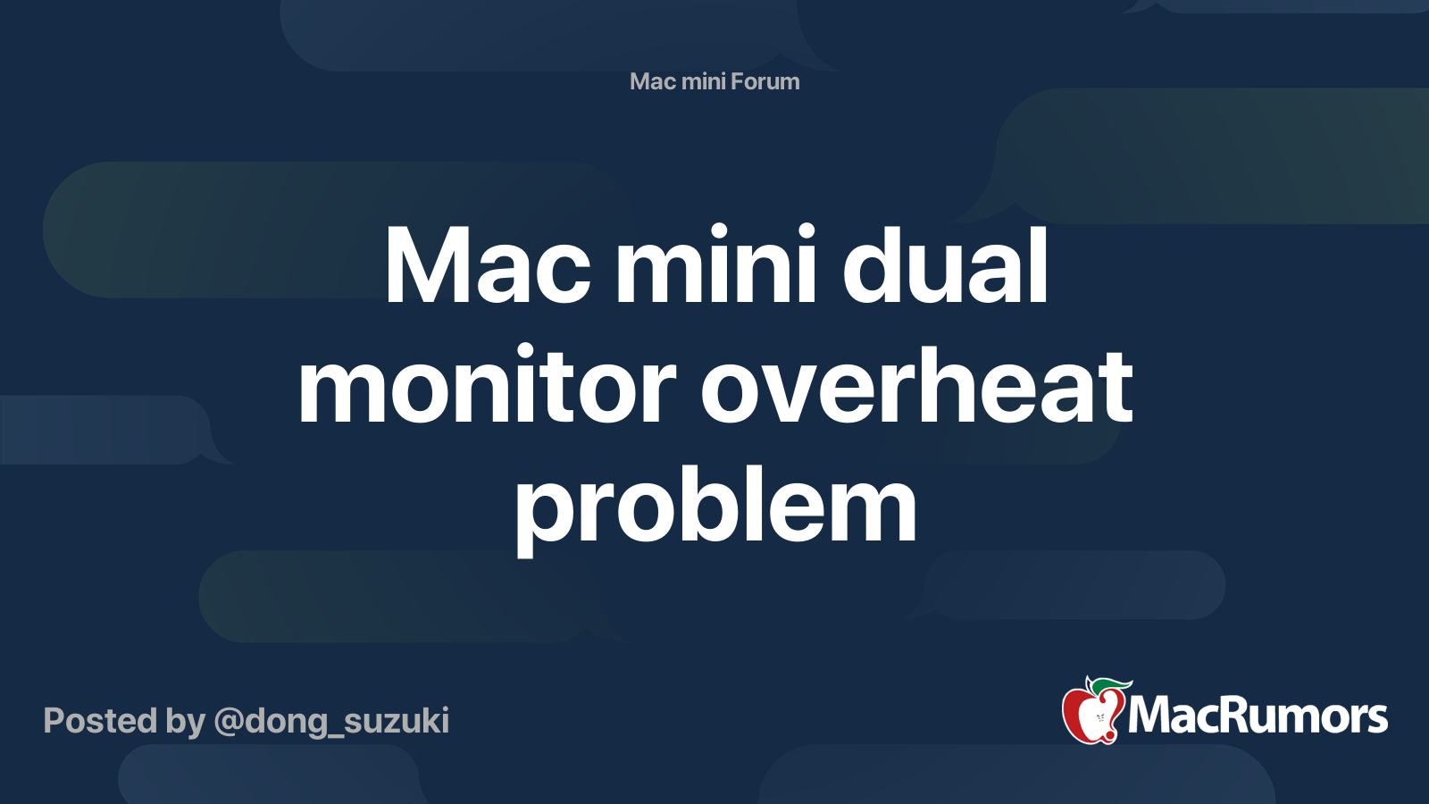 Mac mini dual monitor overheat problem MacRumors Forums
