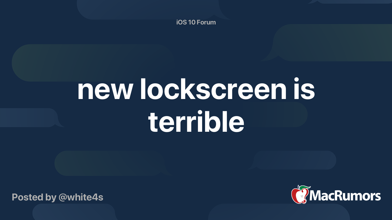 new lockscreen is terrible | Page 5 | MacRumors Forums