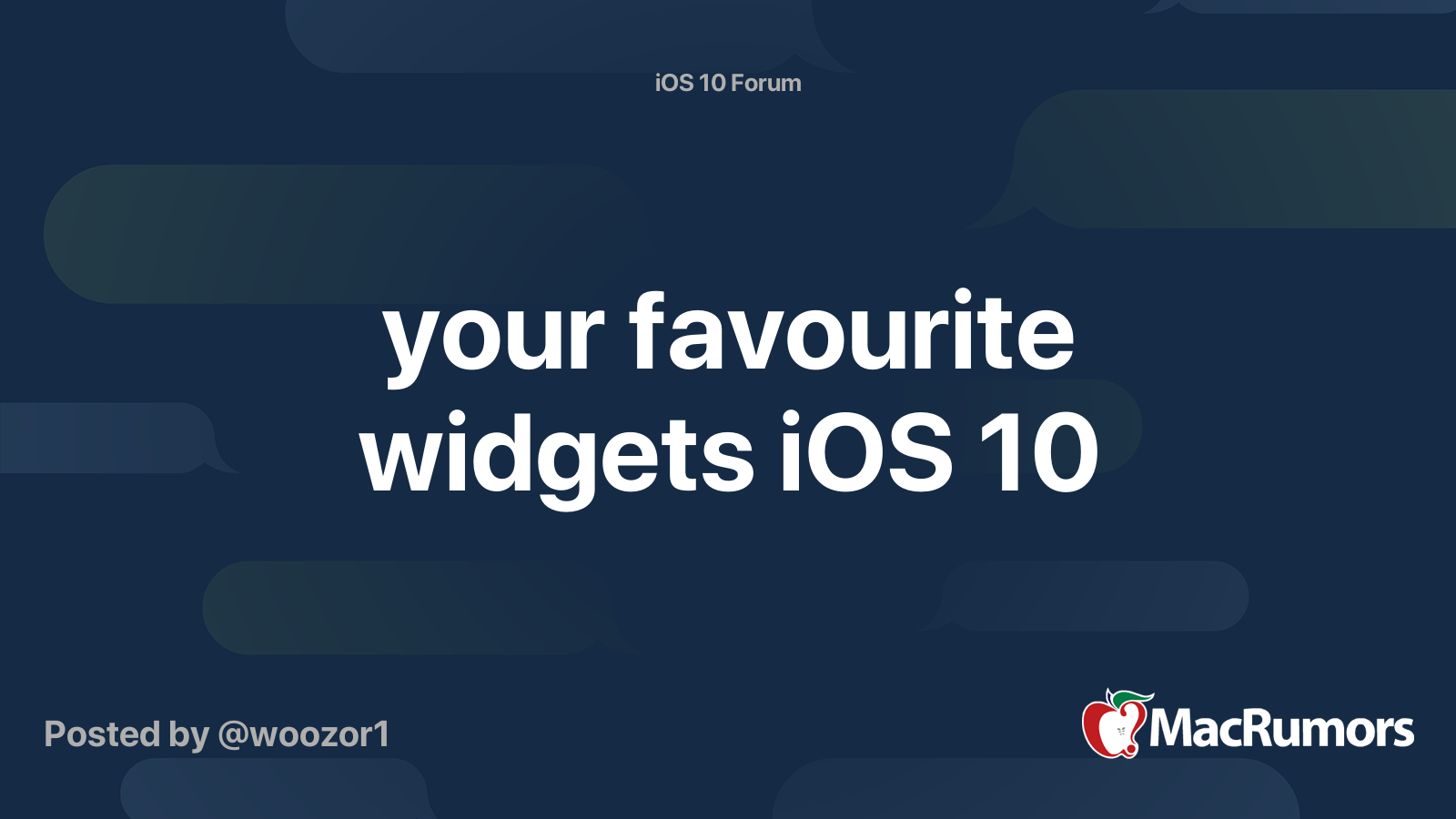 your favourite widgets iOS 10 | MacRumors Forums