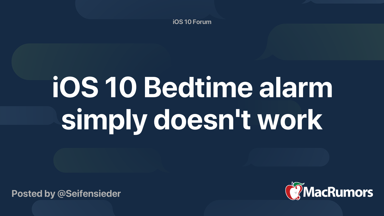 iOS 10 Bedtime alarm simply doesn't work MacRumors Forums