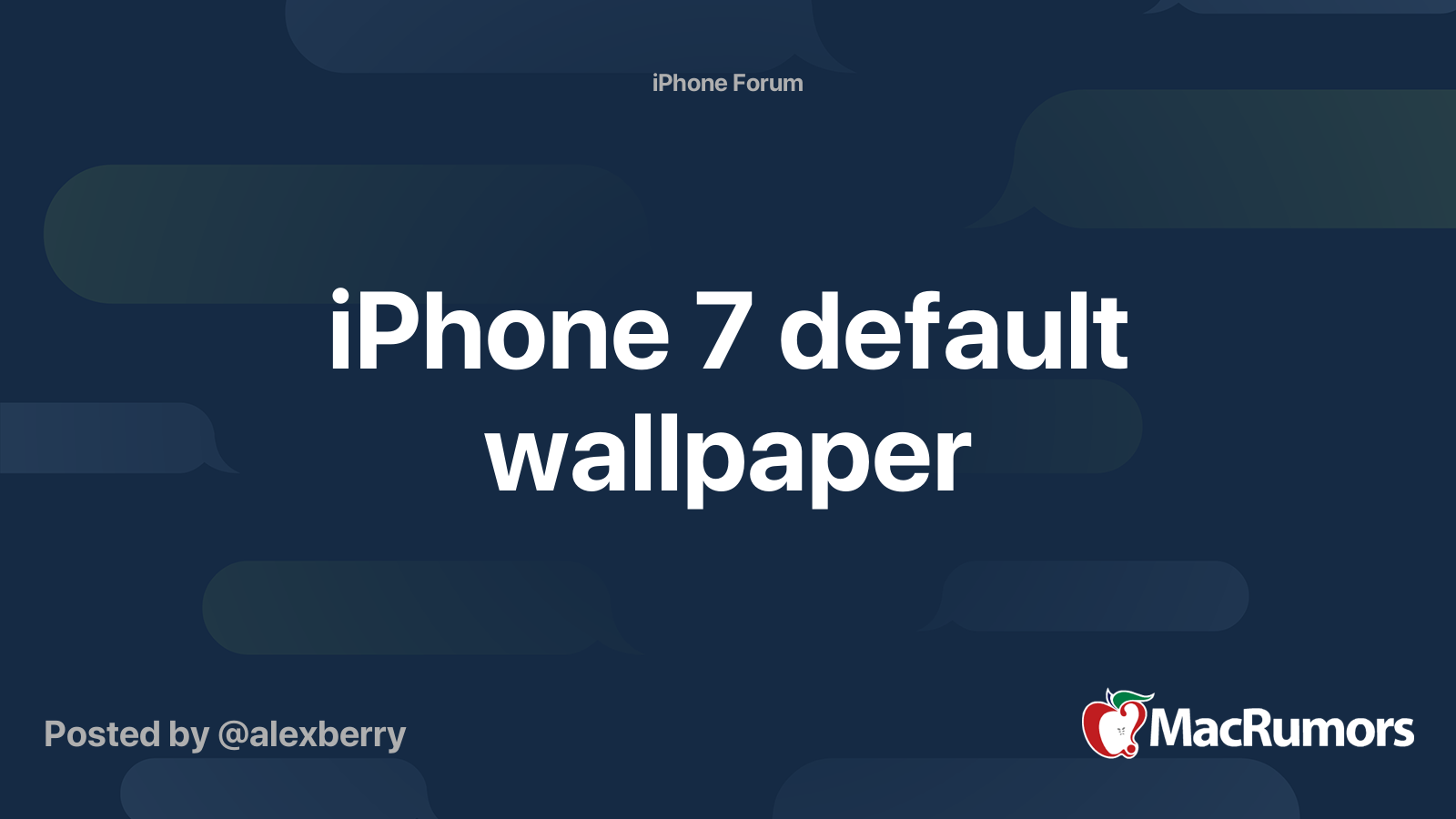 iPhone 7 default wallpaper | MacRumors Forums