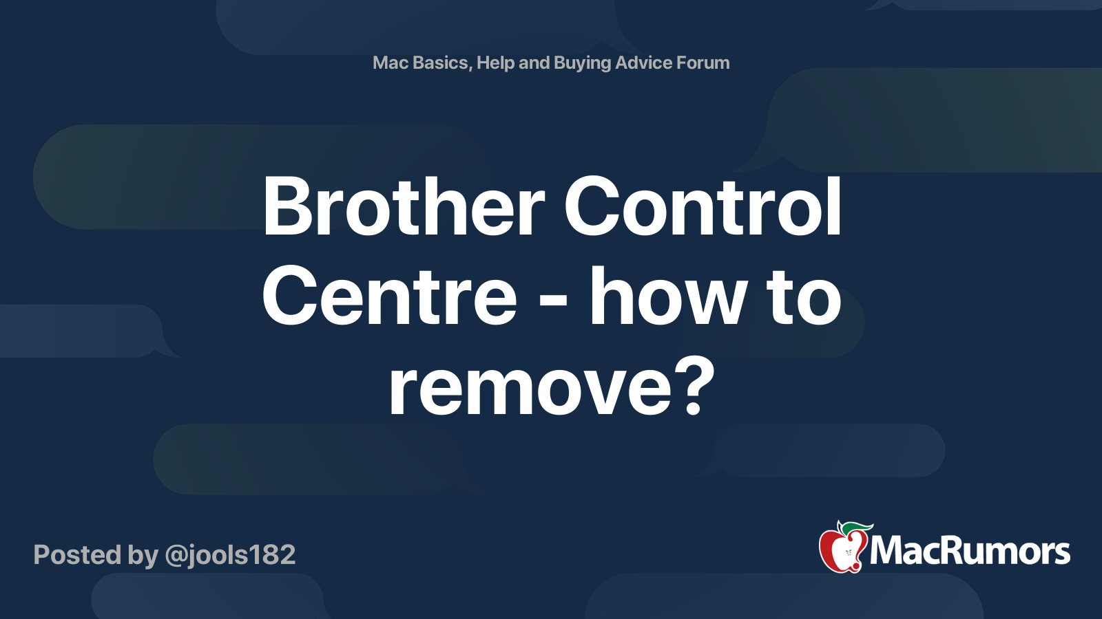 Brother Control Centre how to remove? MacRumors Forums
