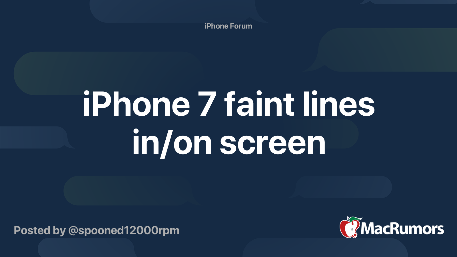 iPhone 7 faint lines in/on screen MacRumors Forums