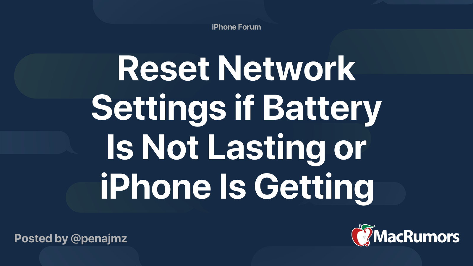 Reset Network Settings if Battery Is Not Lasting or iPhone Is Getting