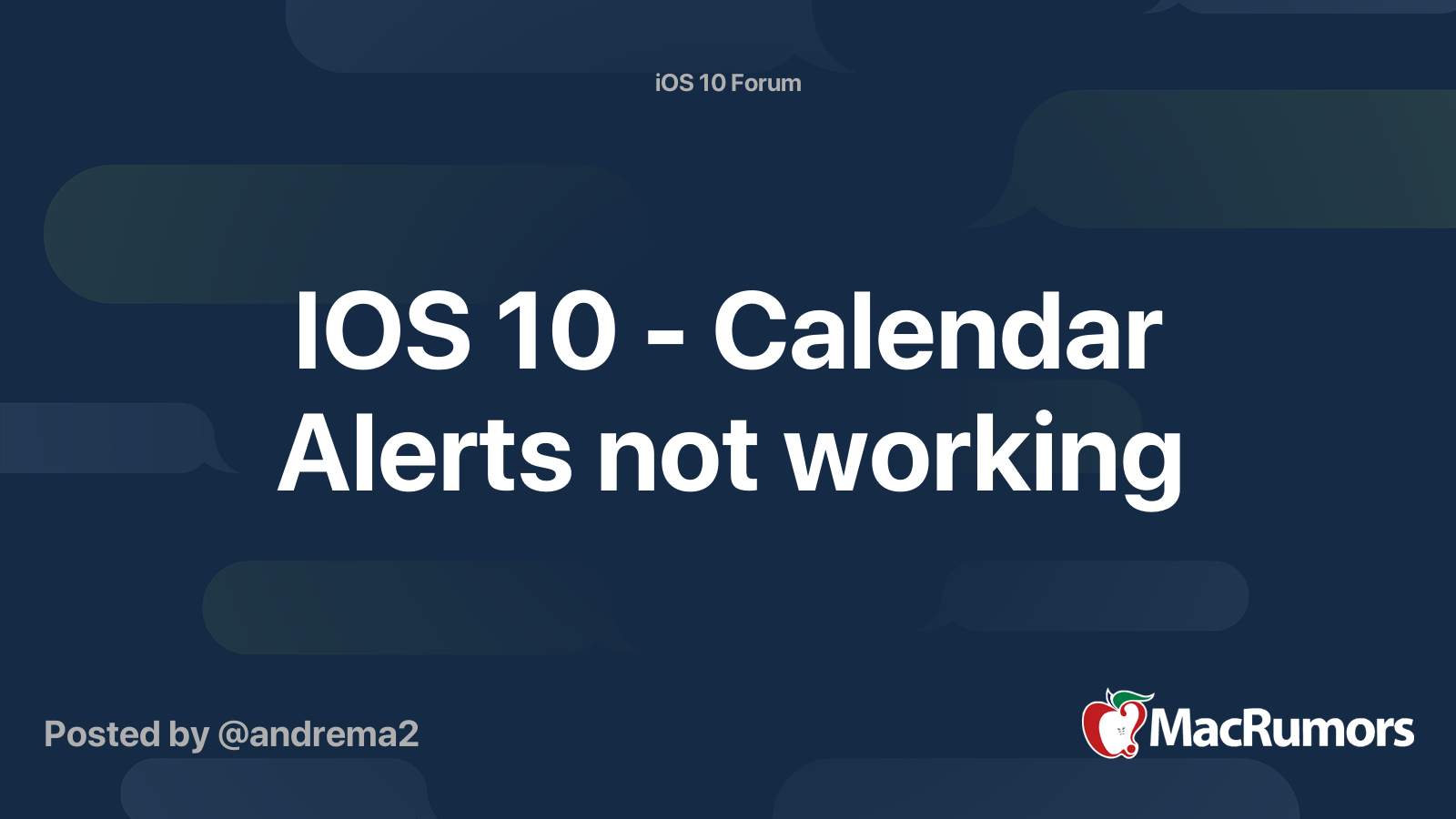 IOS 10 Calendar Alerts not working MacRumors Forums