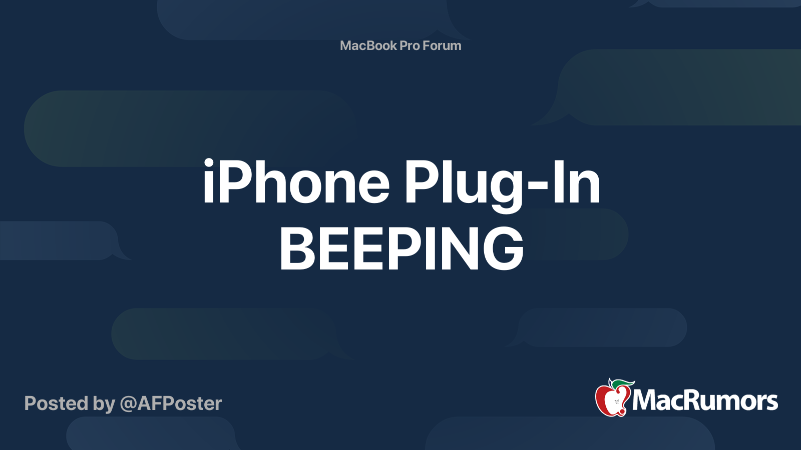 iPhone PlugIn BEEPING MacRumors Forums