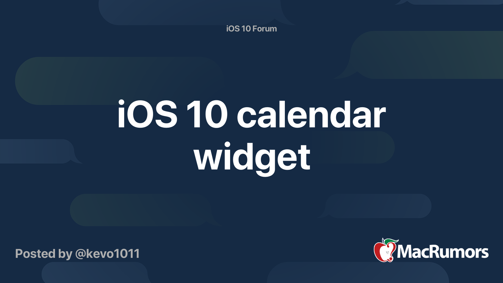 iOS 10 calendar widget MacRumors Forums