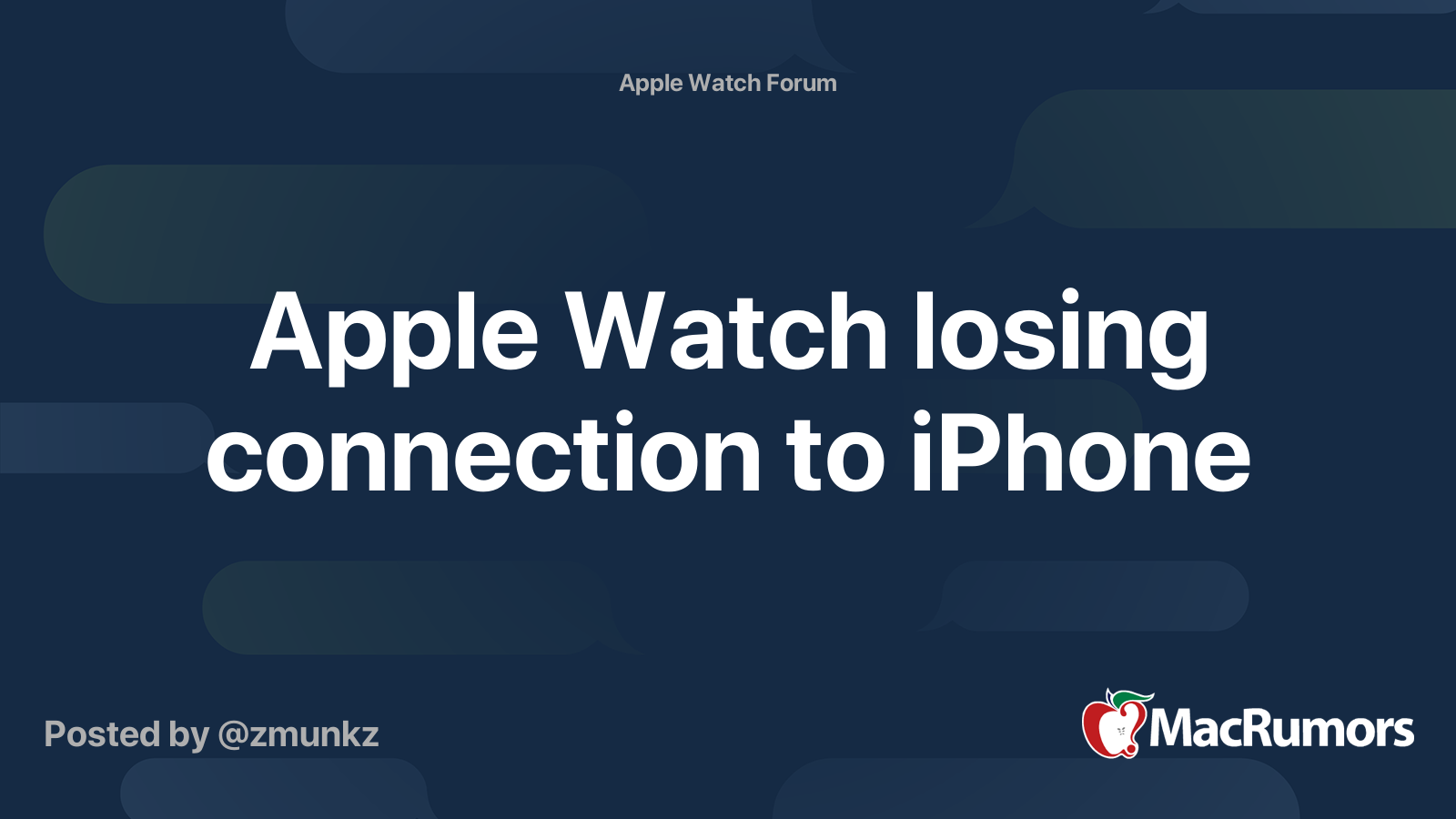 apple watch lost connection to iphone