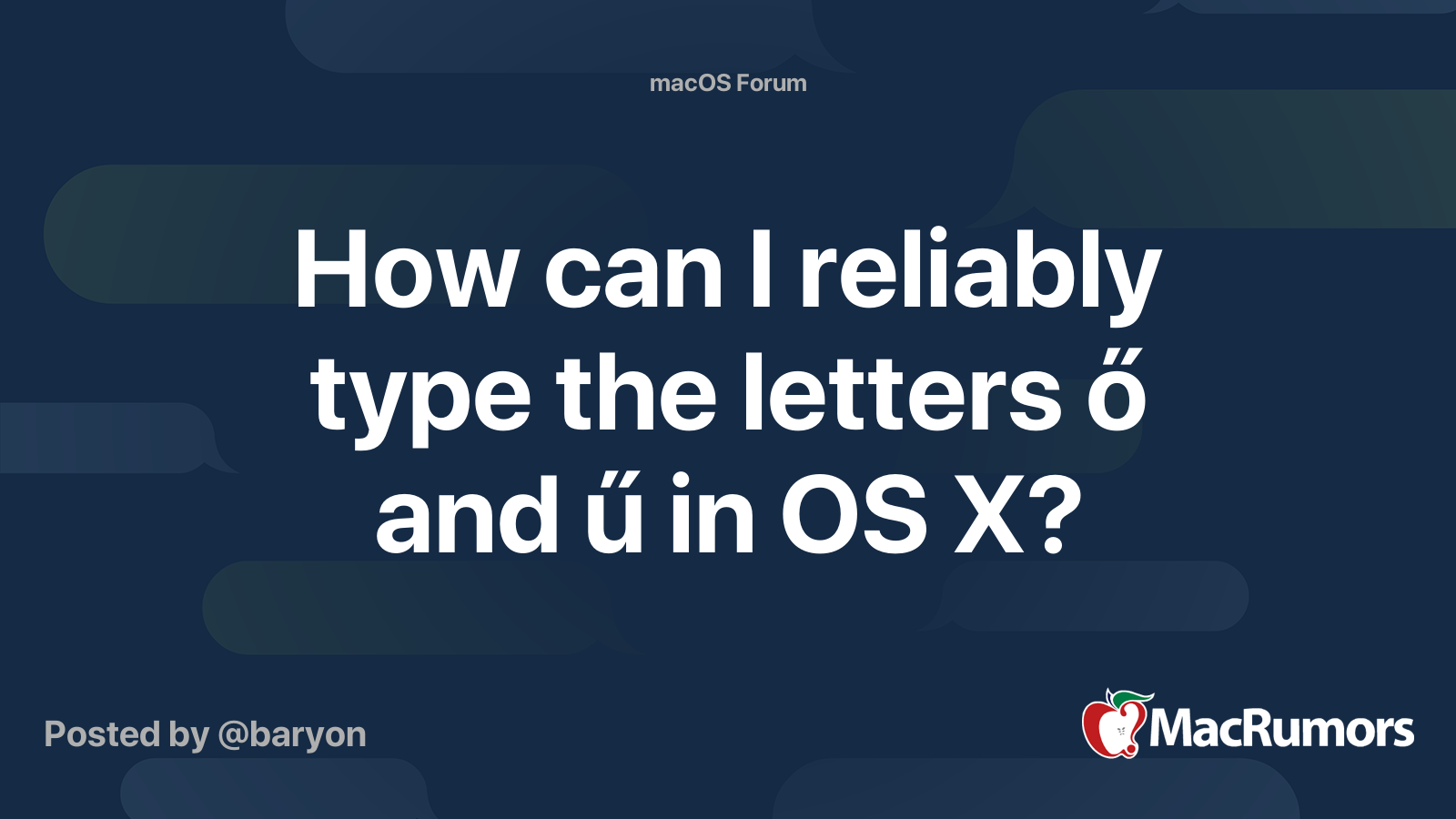 How Can I Reliably Type The Letters O And U In Os X Macrumors Forums