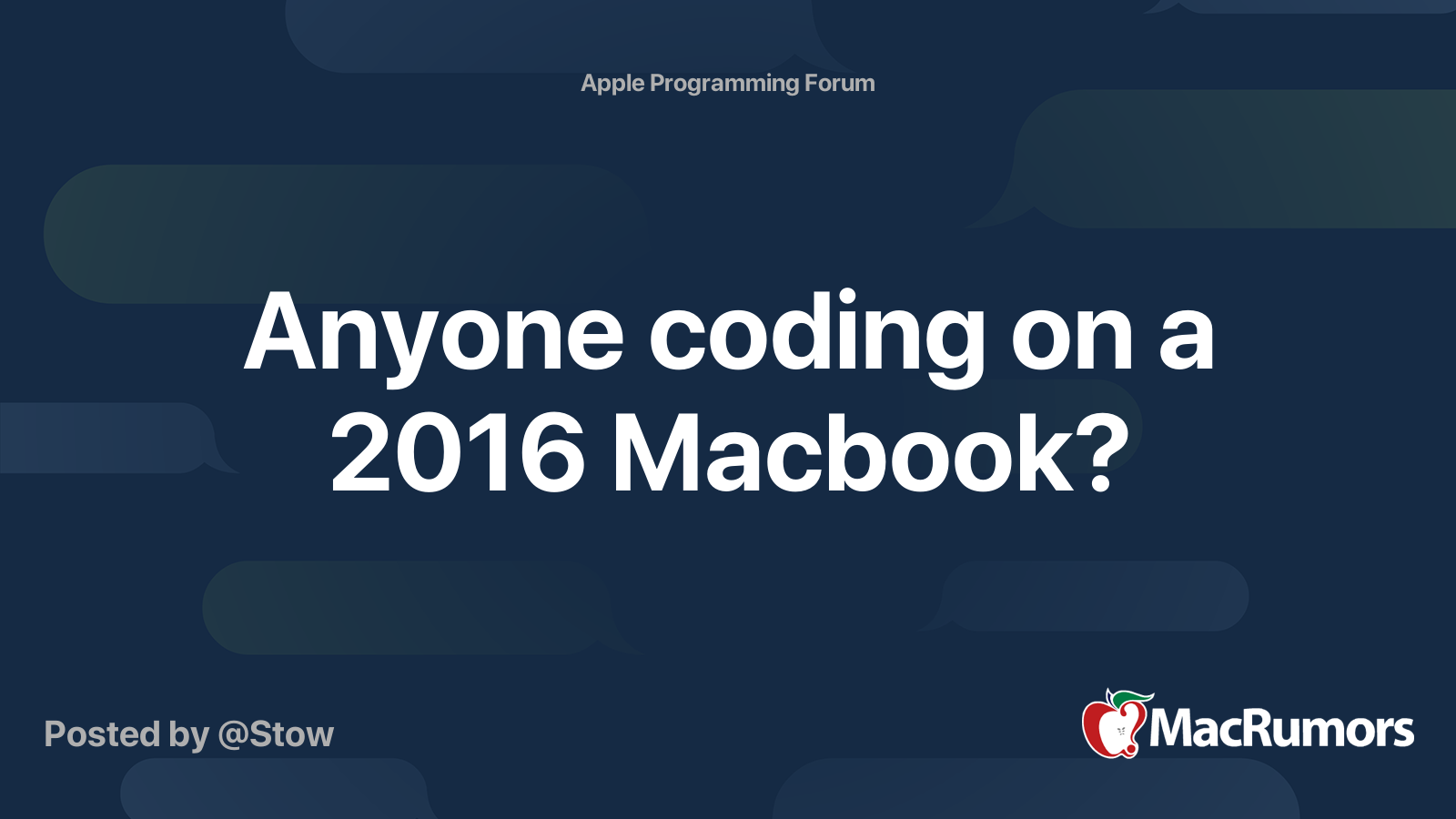 Anyone coding on a 2016 Macbook? MacRumors Forums
