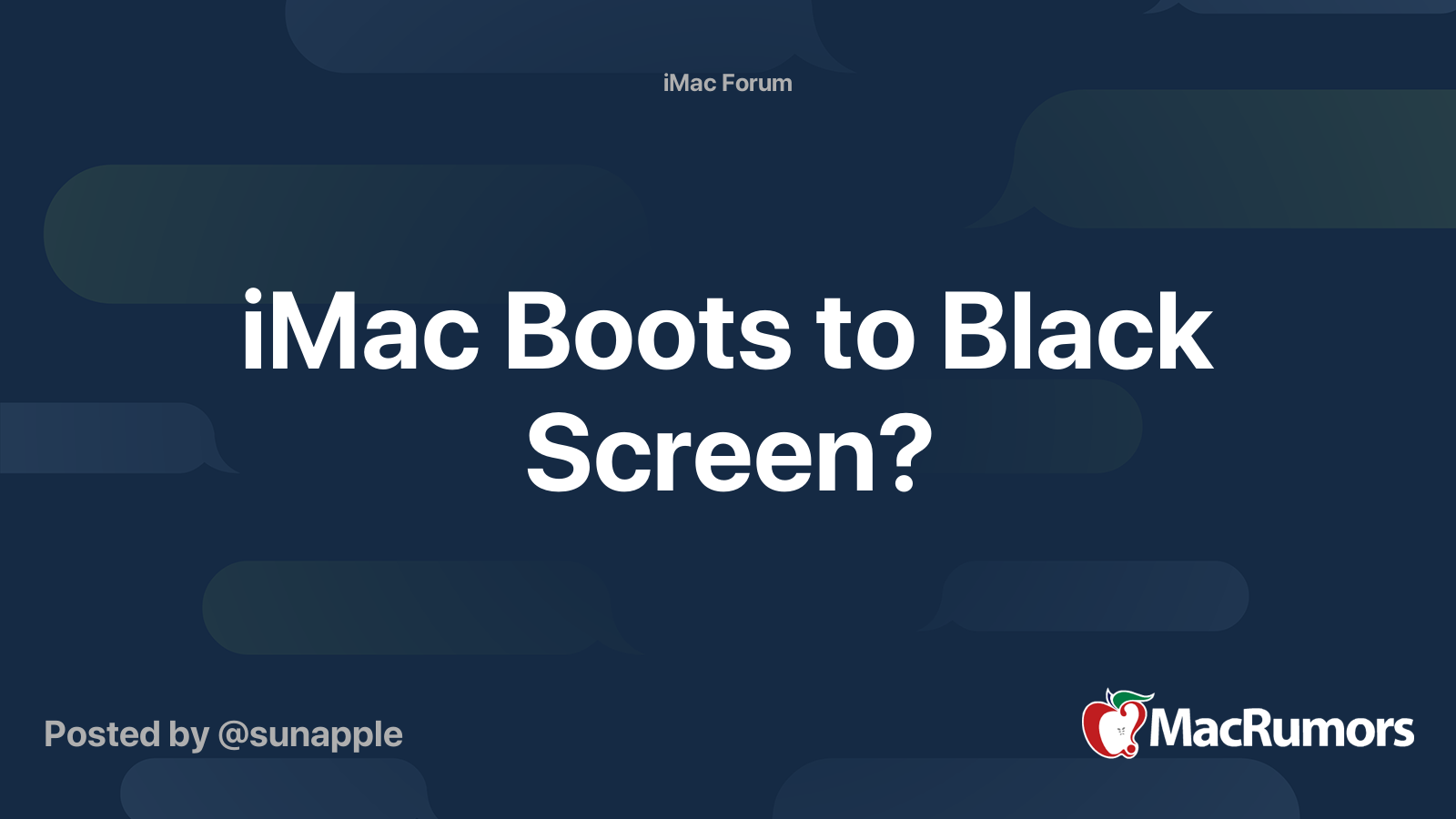 imac not turning on black screen