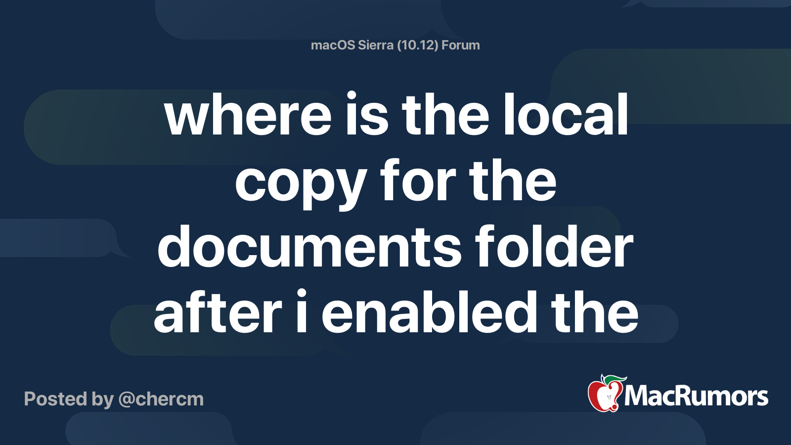 where is the local copy for the documents folder after i enabled the