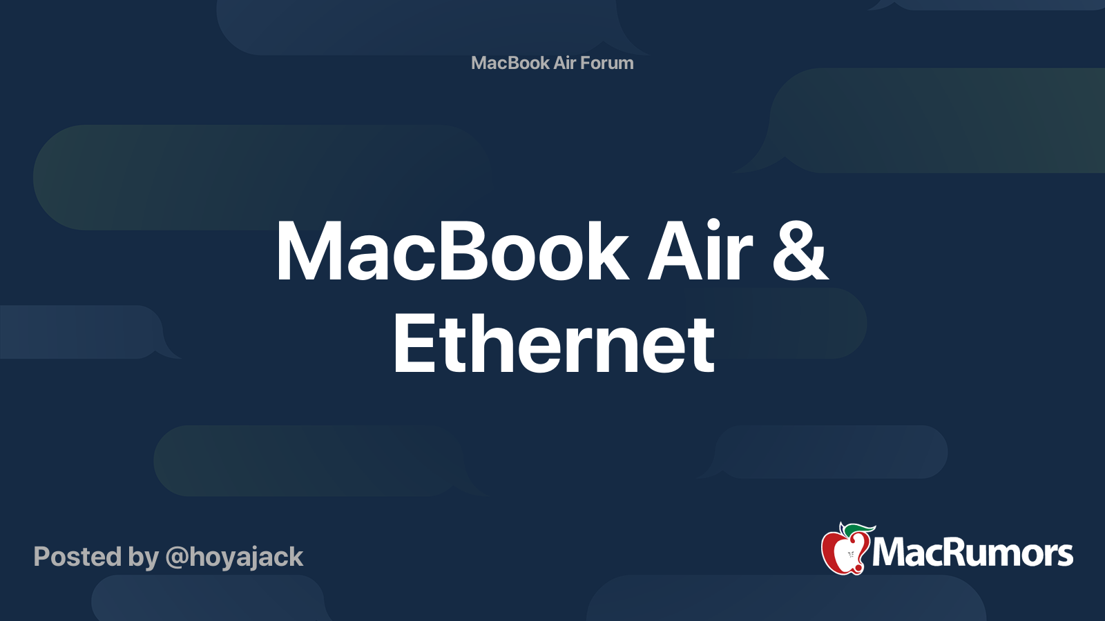MacBook Air Ethernet MacRumors Forums