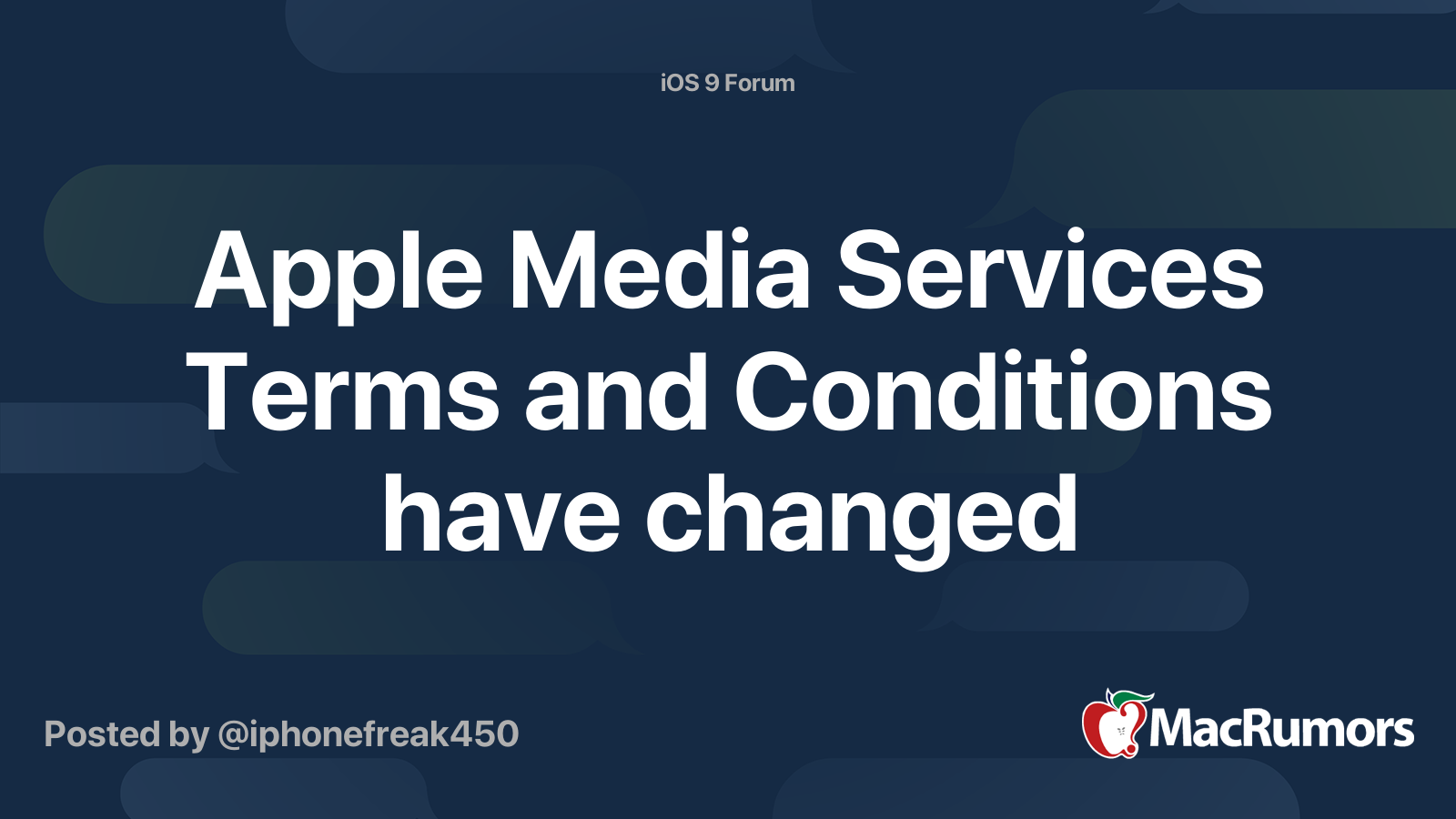 Apple Media Services Terms and Conditions have changed MacRumors Forums